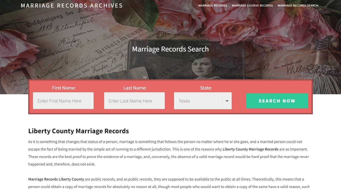 Liberty County Marriage Records