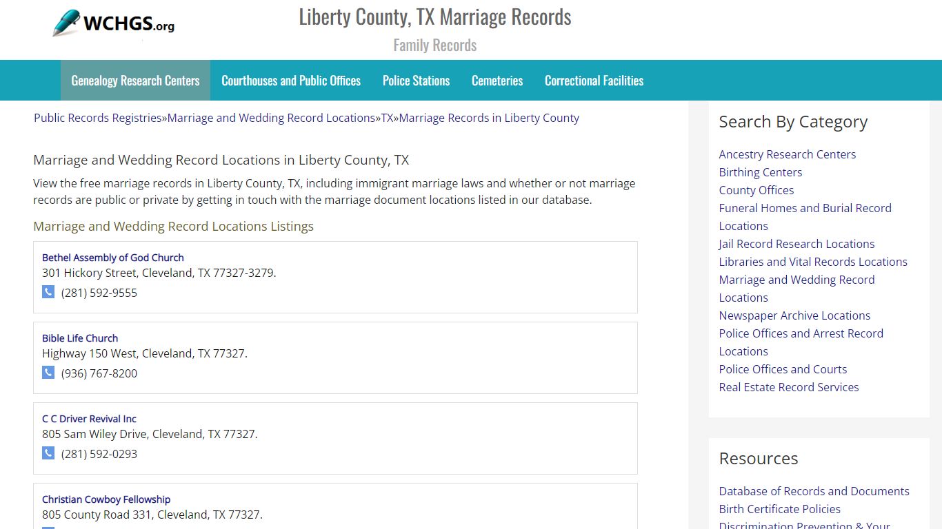 Liberty County, TX Marriage Records - Family Records